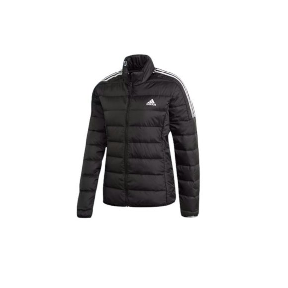 NEW Adidas Essentials Down Puffer Jacket Women Large Black‎ White GH4593 - Picture 1 of 2